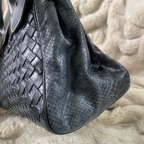 Sherif Genuine Leather Handbag Navy Blue - Picture 6 of 12